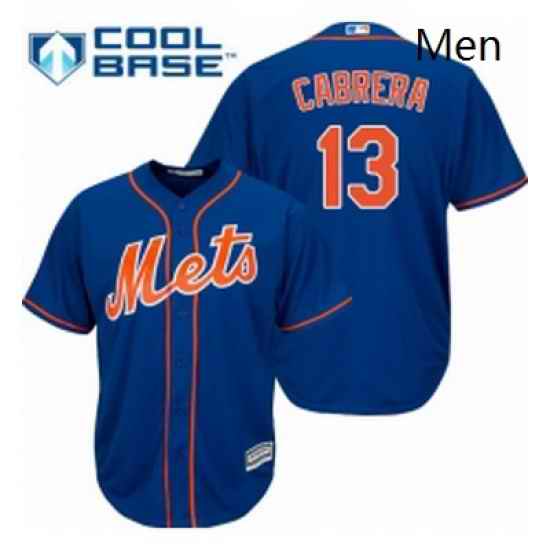 Mens Majestic New York Mets 13 Asdrubal Cabrera Replica Royal Blue Alternate Home Cool Base MLB Jersey